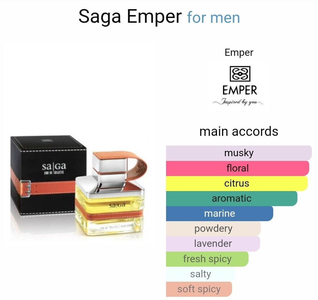 Saga Pour Homme EDT Emper Perfumes 100ml