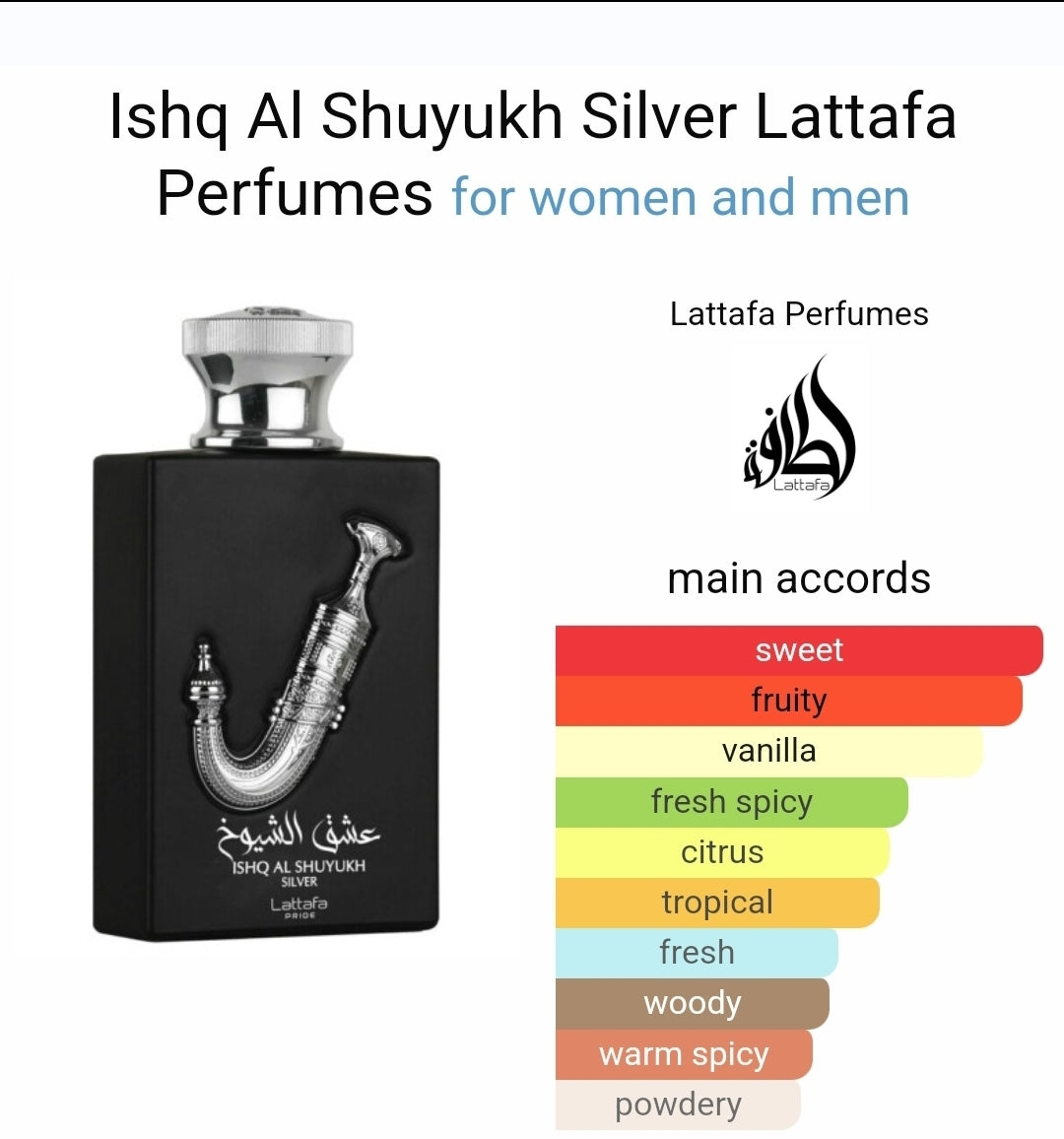 Ishq Al Shuyukh Silver Lattafa Perfumes 100ml